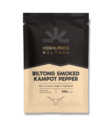 Biltong se zauzeným kampotským pepřem