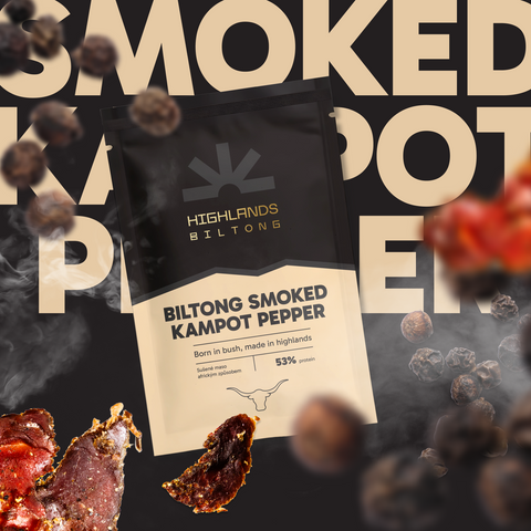 Biltong se zauzeným kampotským pepřem